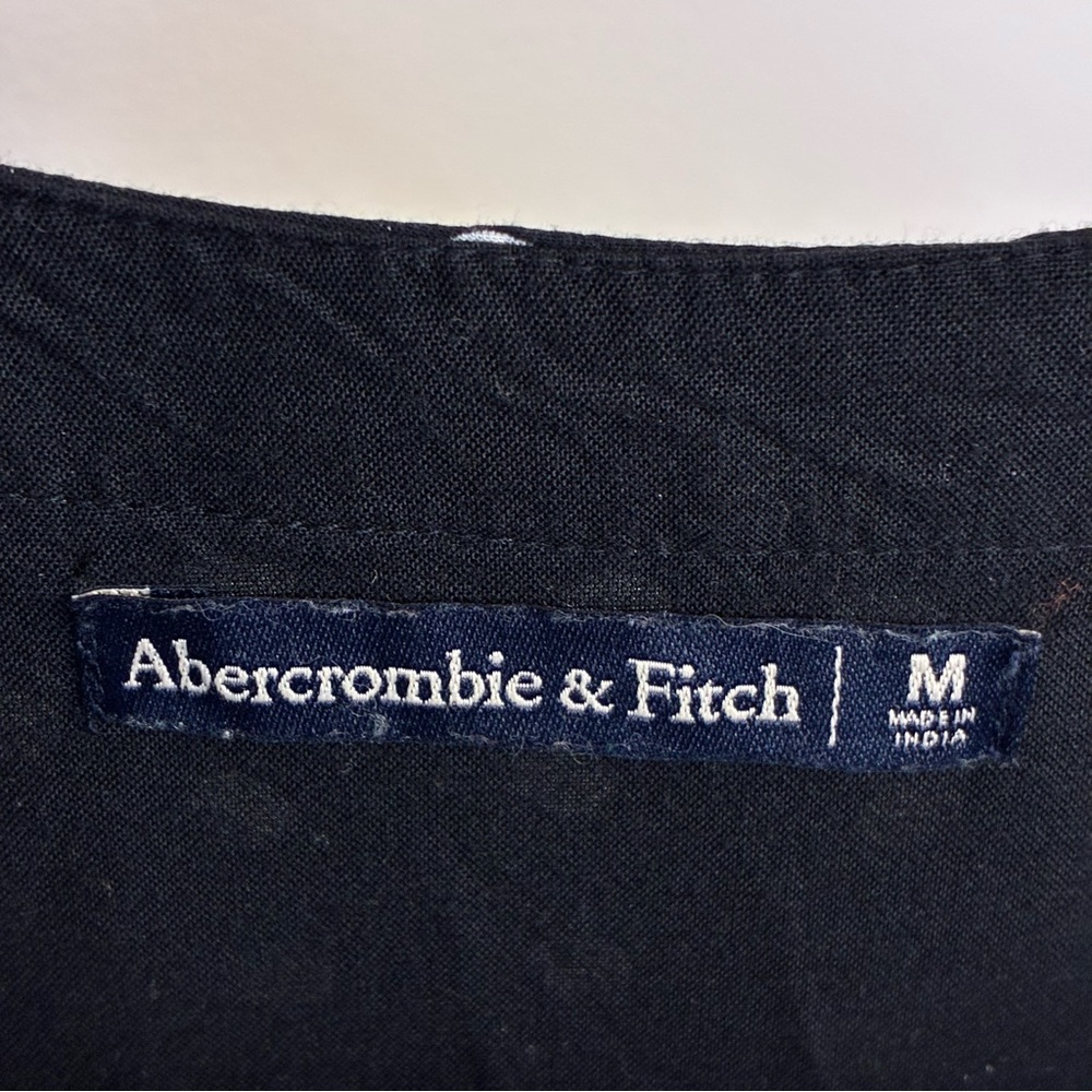 Abercrombie navy and white polka dot romper long sleeve wrap style size M - Picture 3 of 4